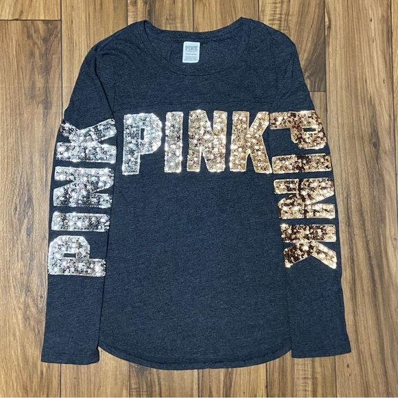 PINK VS BLING LOGO LONG SLEEVE AND LEGGINGS OUTFIT SET - Picture 4 of 9